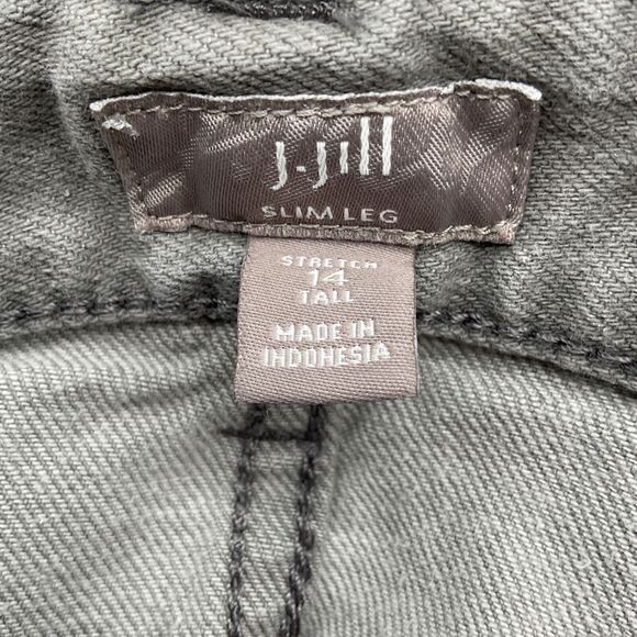 J. Jill Women's Slim Leg Stretch Jeans Size 14 Tall Light Gray - Picture 3 of 9